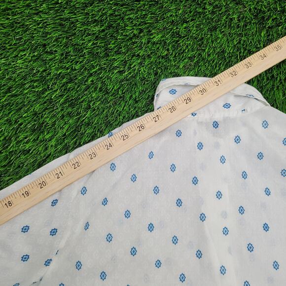 Vintage 80s Disco Hippie Shirt Women Large 20x25 Polka-Dot - Picture 6 of 10